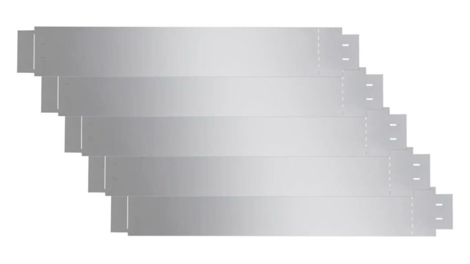vidaXL Set of 5 Flexible Lawn Fence Galvanised Steel - 100 x 14cm