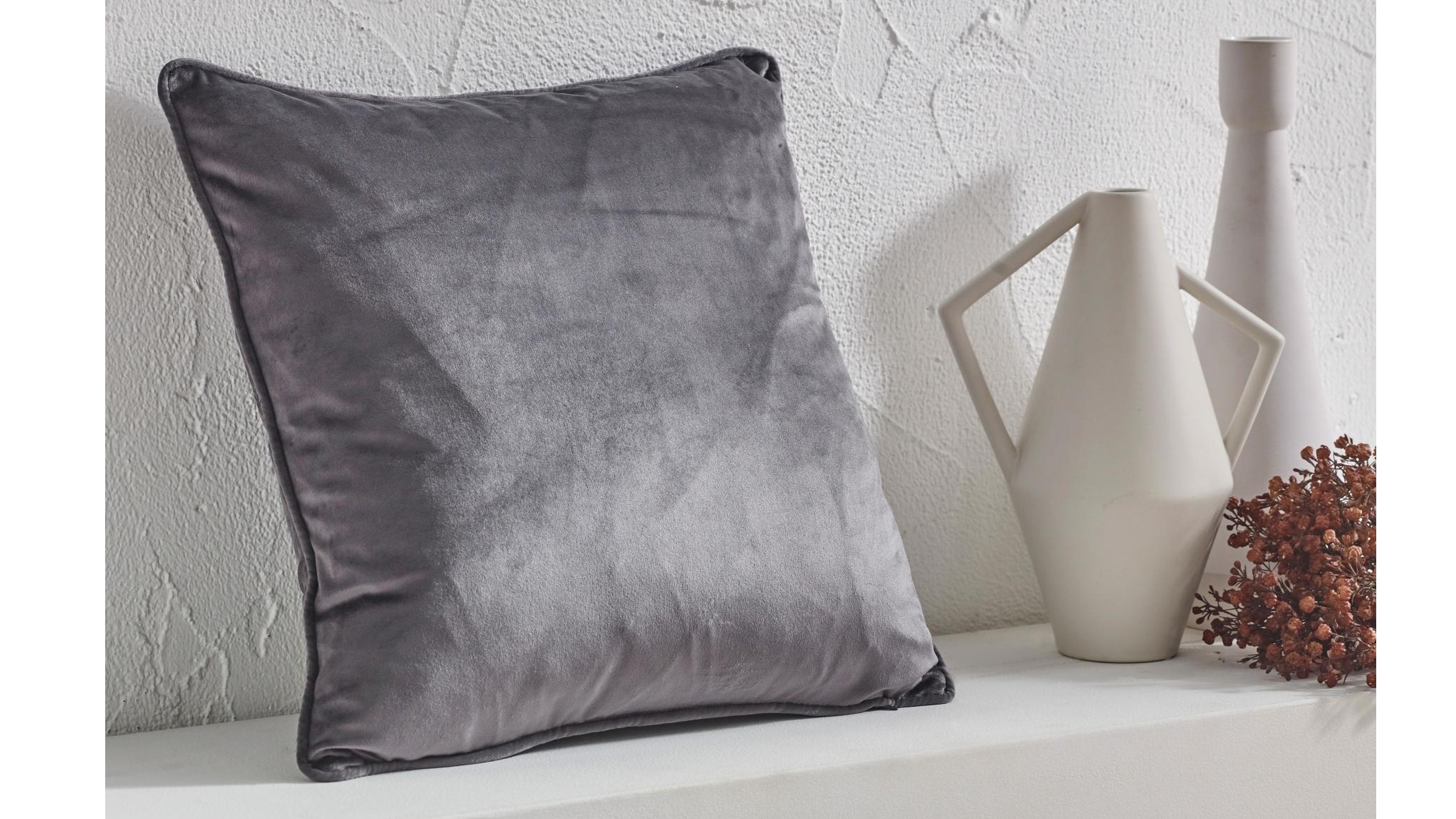 L'Avenue Velvet Charcoal Cushion