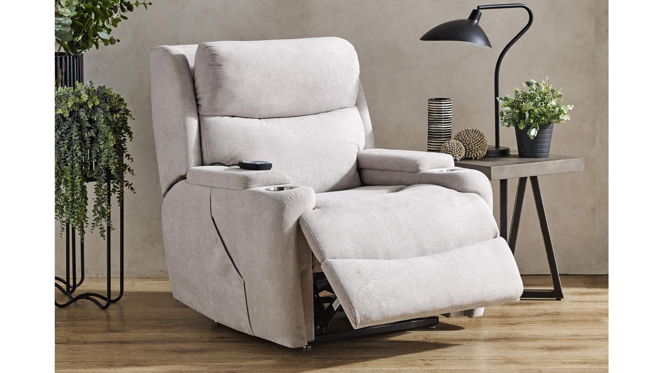 Cameron Fabric Dual Motor Lift Chair with Massage - Granite
