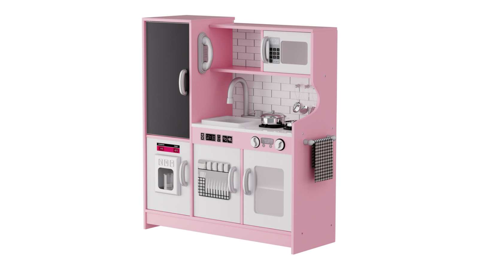 BoPeep Kids Wooden Kitchen Playset - Pink