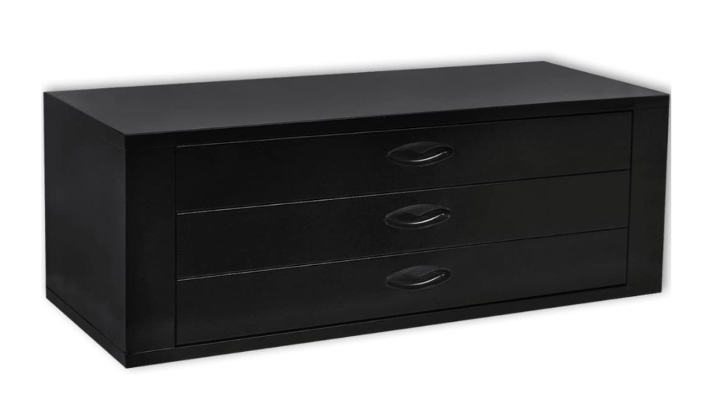vidaXL Metal Tool Chest 3 Drawers - Black
