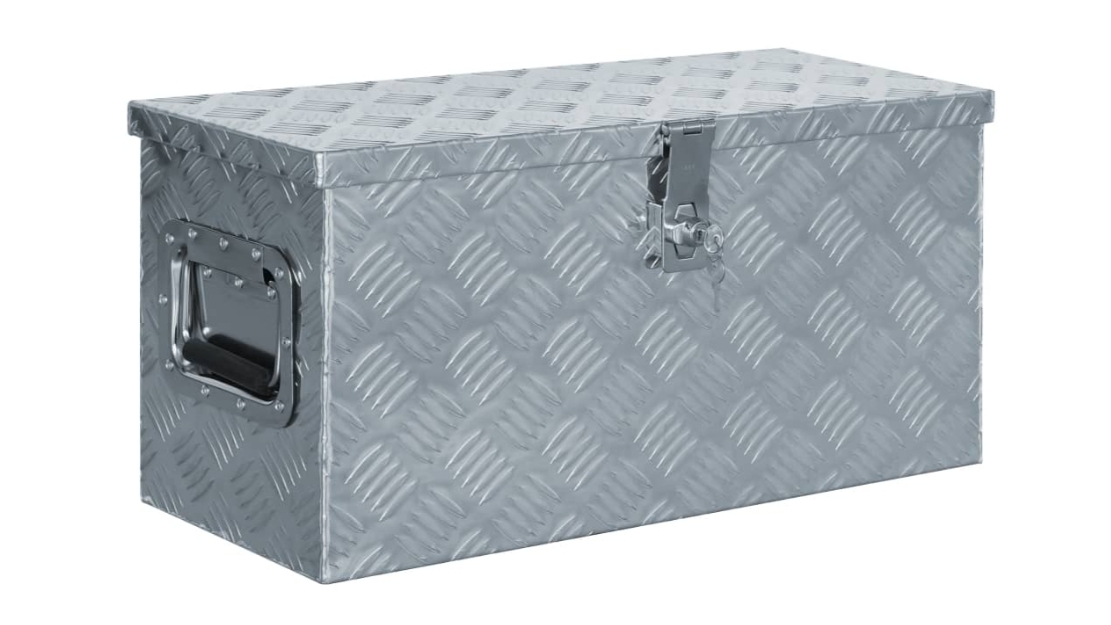 vidaXL Silver Aluminium Box - 61.5 x 26.5 x 30cm