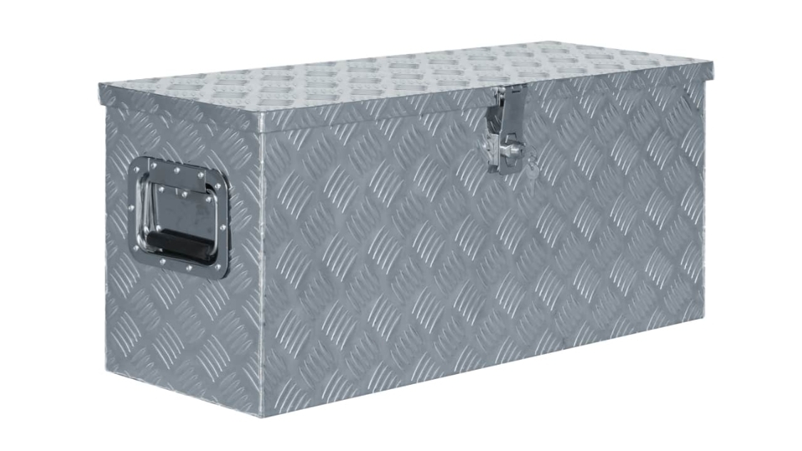 vidaXL Silver Aluminium Box - 80 x 30 x 35cm