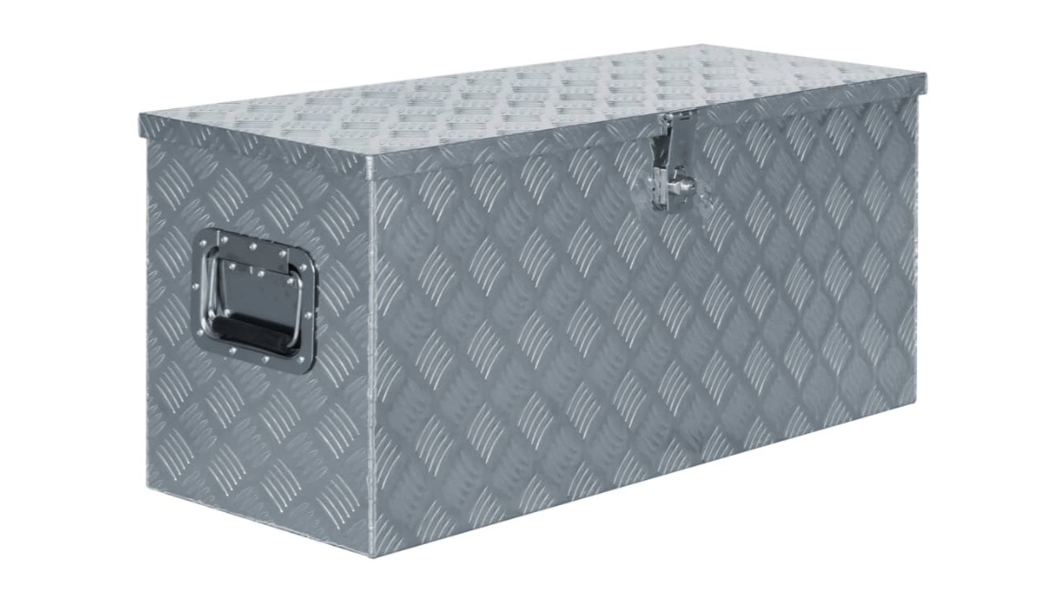 vidaXL Aluminium Silver Box - 90.5 x 35 x 40cm