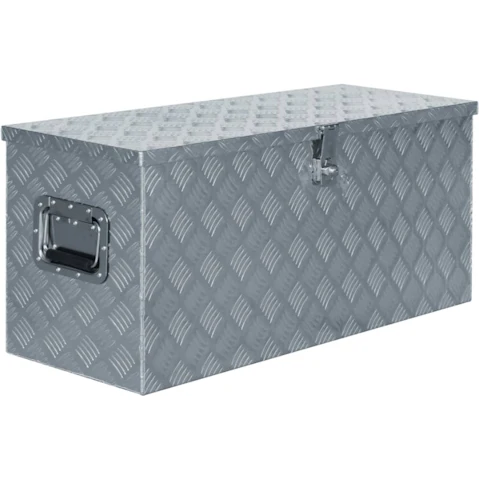 vidaXL Aluminium Silver Box - 90.5 x 35 x 40cm