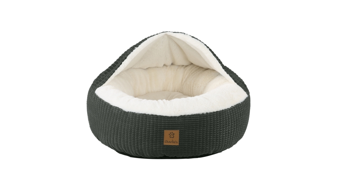 Charlie's Hooded Charcoal Dog Nest - Medium