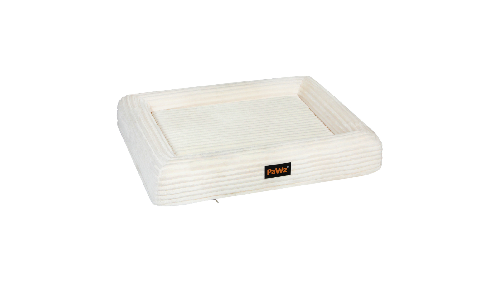 PaWz White Orthopedic Dog Bed with Corduroy Removable Cover - Large