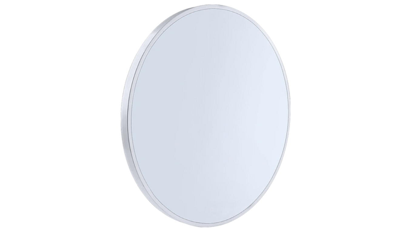 Serrano White Round Wall Mirror by Della Francesca