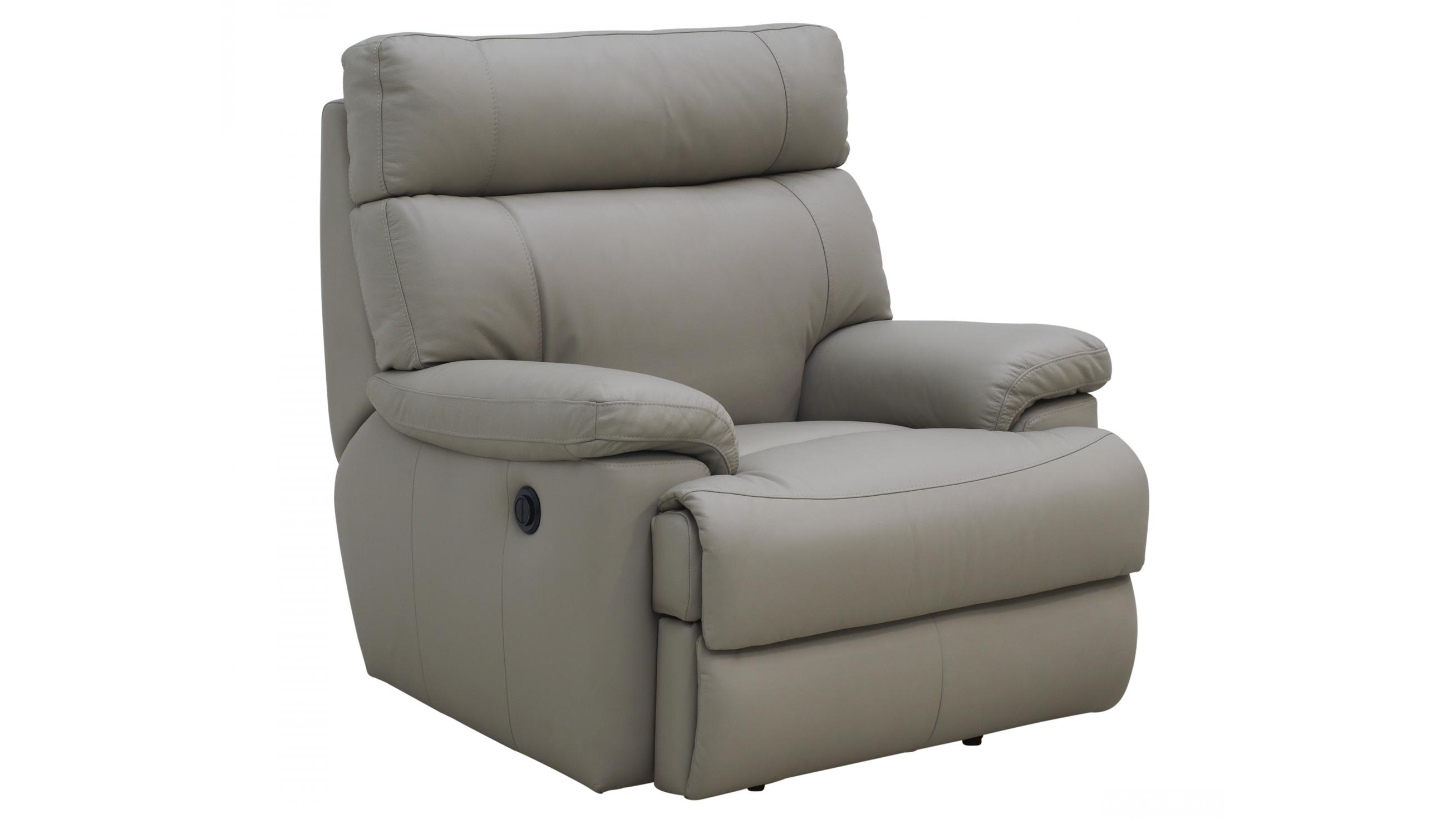 Zhiva Leather Powered Recliner Armchair - Oyster | Harvey Norman