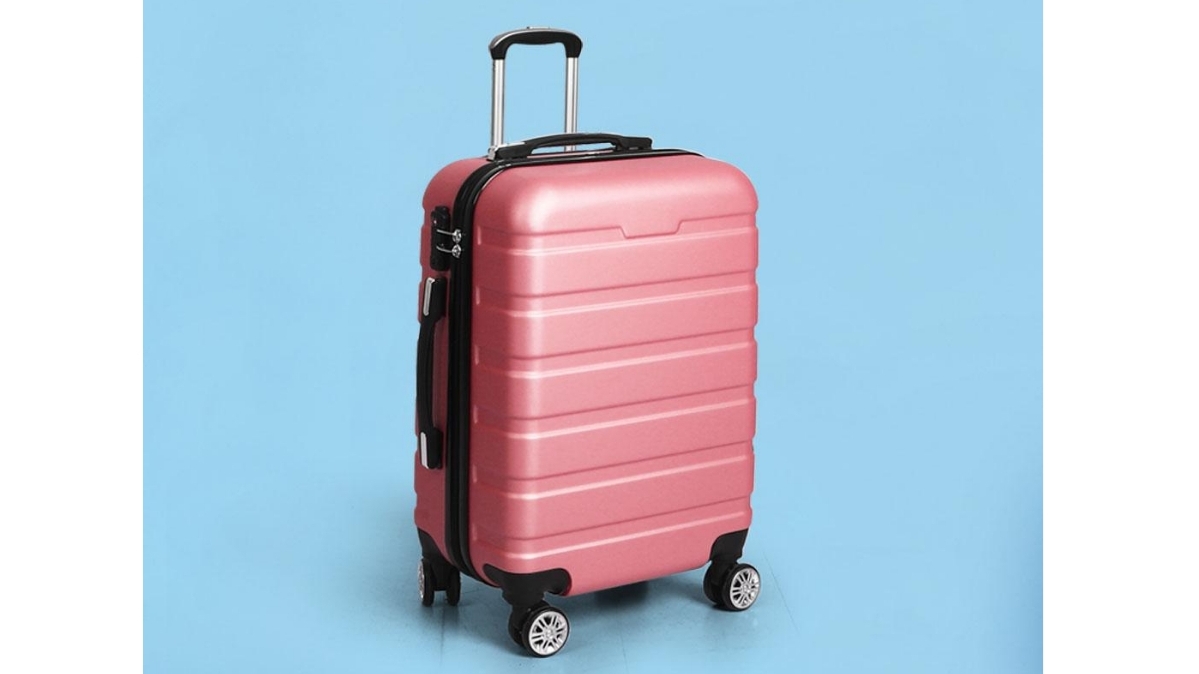 Slimbridge 24inch Lock Hard Shell Luggage Suitcase Rose Gold Harvey