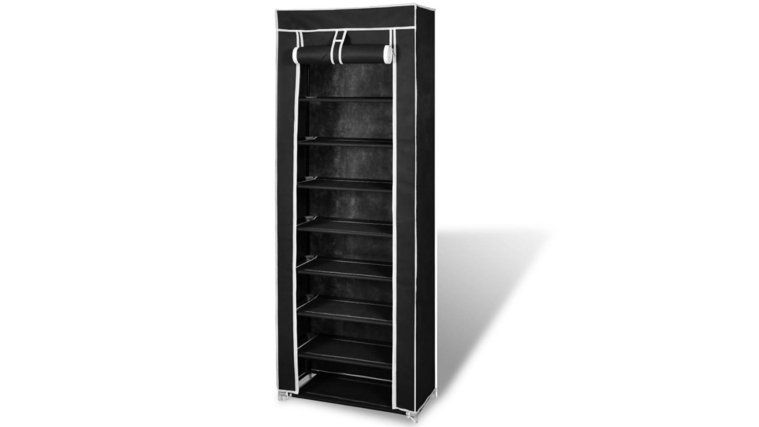 vidaXL Fabric Shoe Cabinet with Cover - 57 x 29 x 162 cm