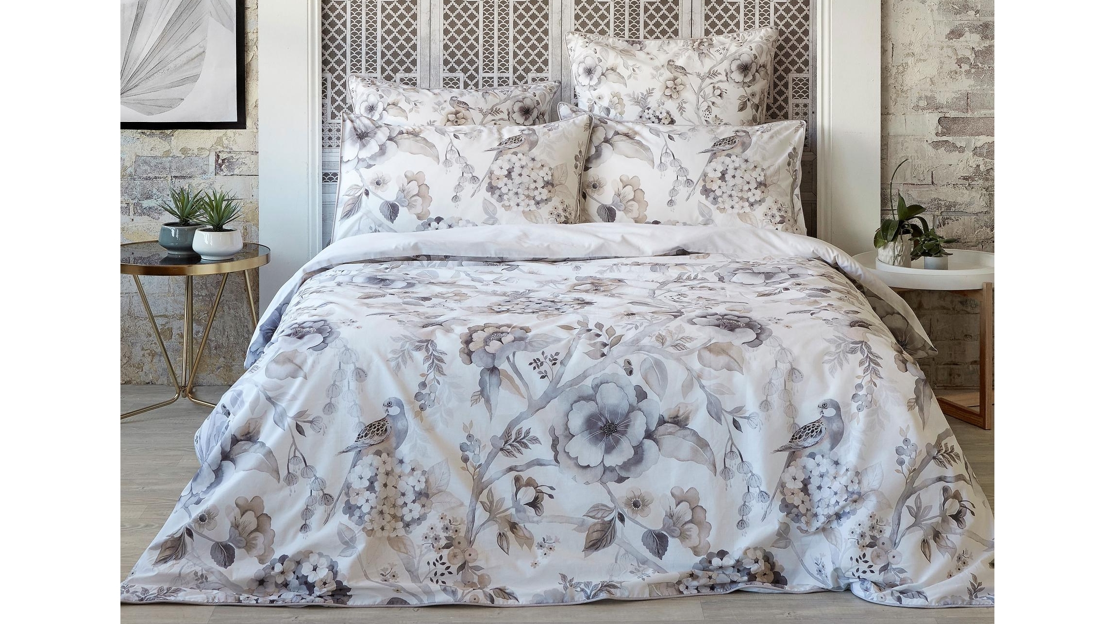 Emilina Natural Quilt Cover Set - Double