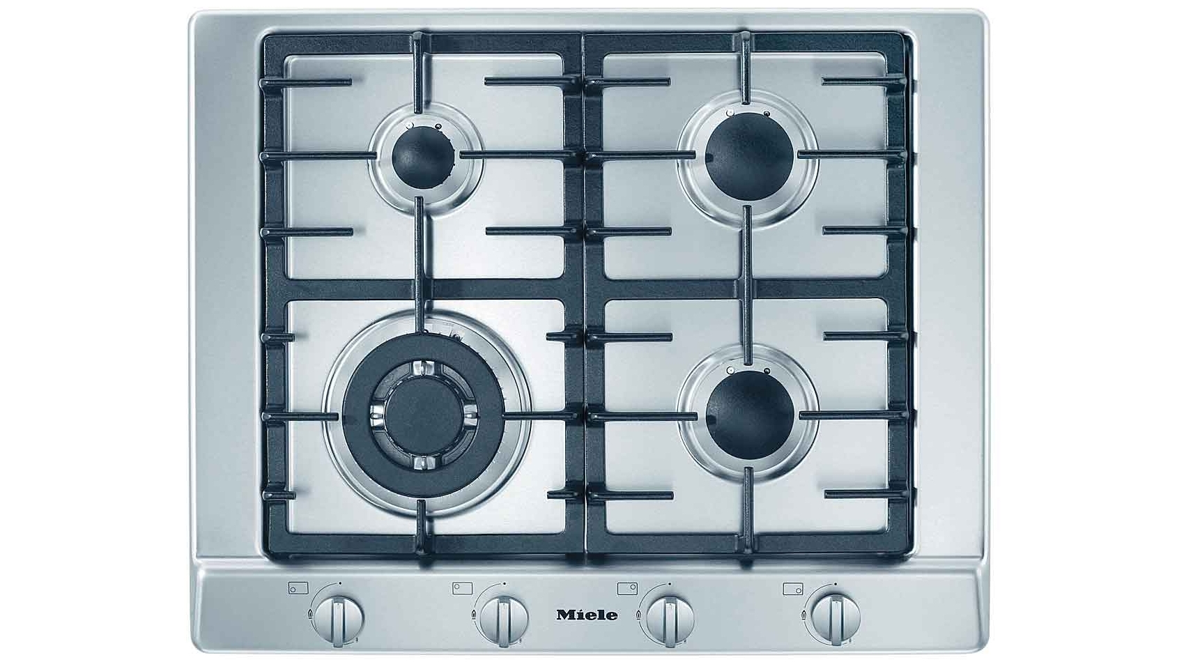 Miele Cleansteel 650mm 4 Burner Natural Gas Cooktop - Stainless Steel