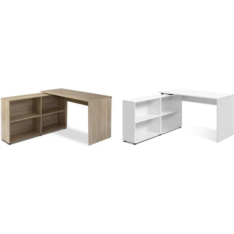 Artiss 130cm L-Shaped Corner Computer Desk with Bookshelf