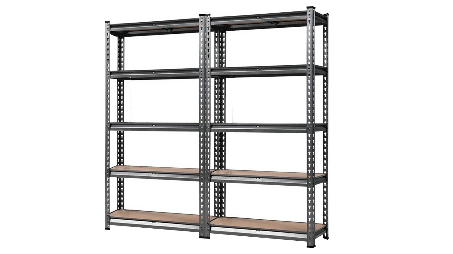 Giantz 5-Tier Matte Charcoal Garage Shelving 1.5 Metre Warehouse Rack - Pack of 2
