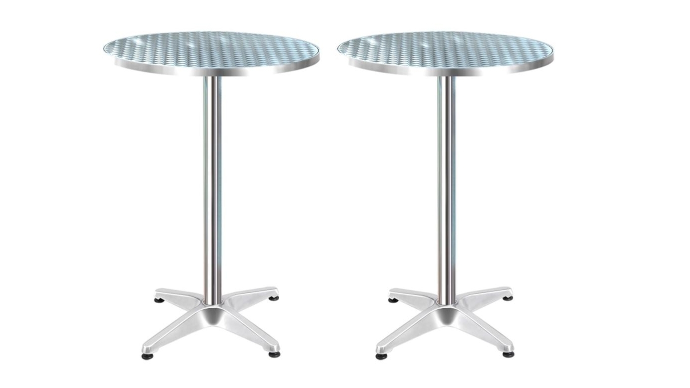 Gardeon 2-Piece Outdoor Aluminium Round Bar Table