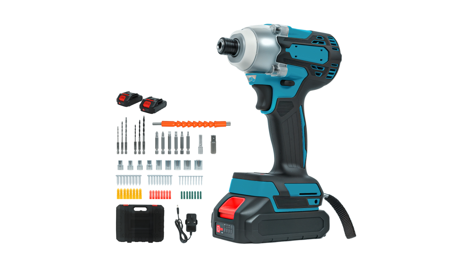Traderight 73 Piece 21V Cordless Drill Set with 2 Battery
