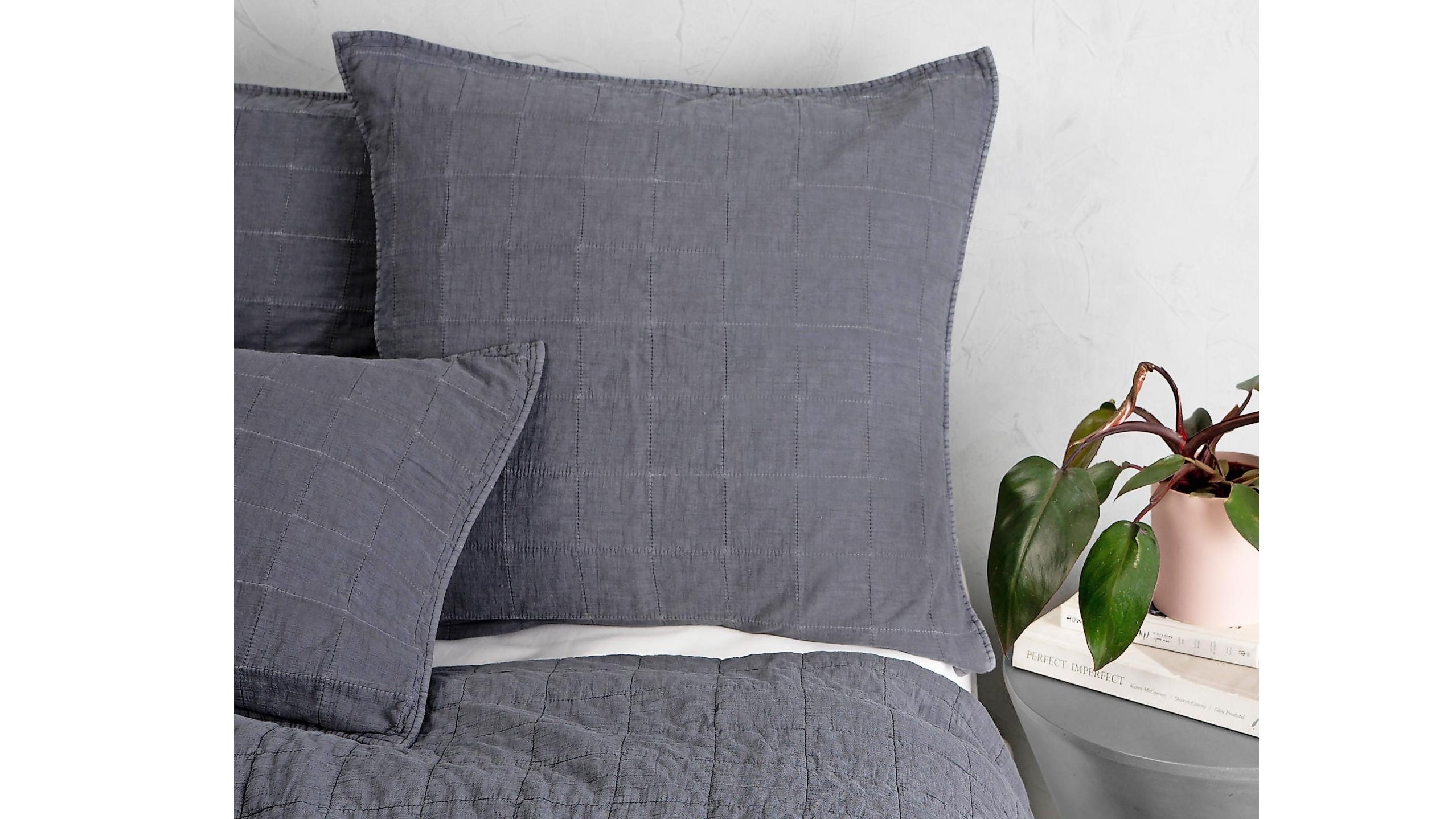 Vintage Wash Charcoal European Pillowcase