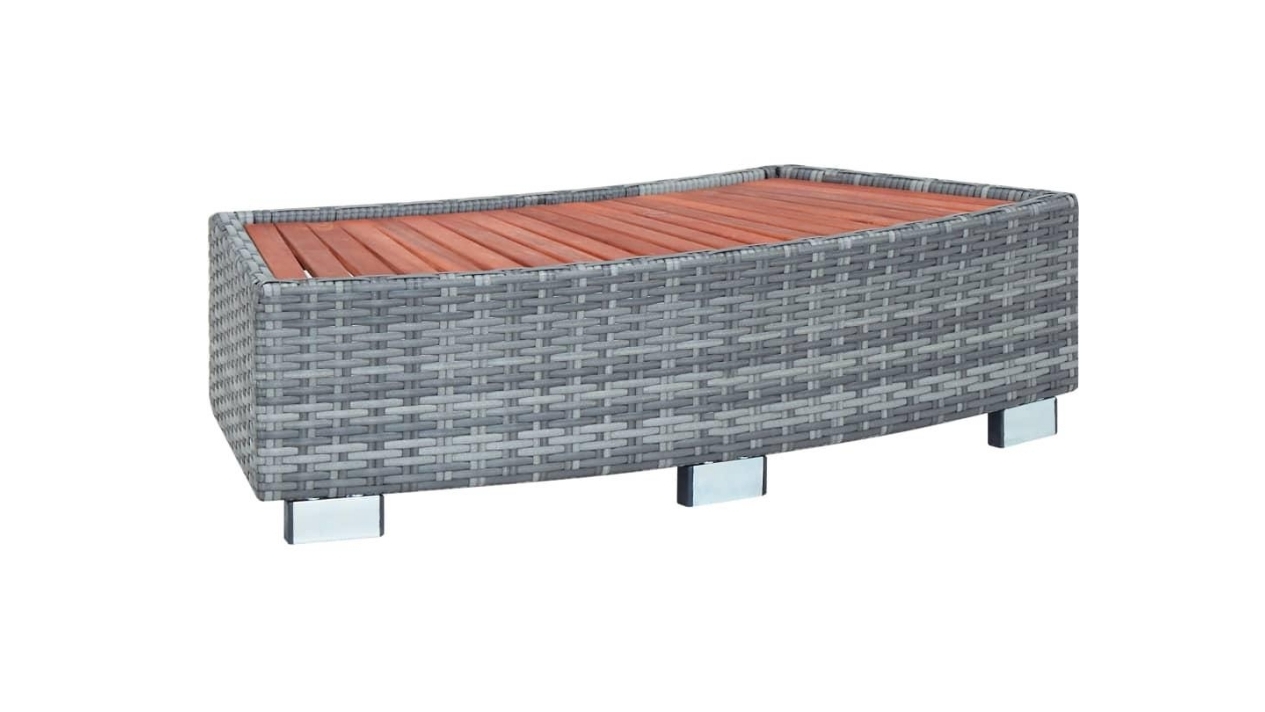 vidaXL Poly Rattan 92 x 45 x 25cm Spa Step - Grey