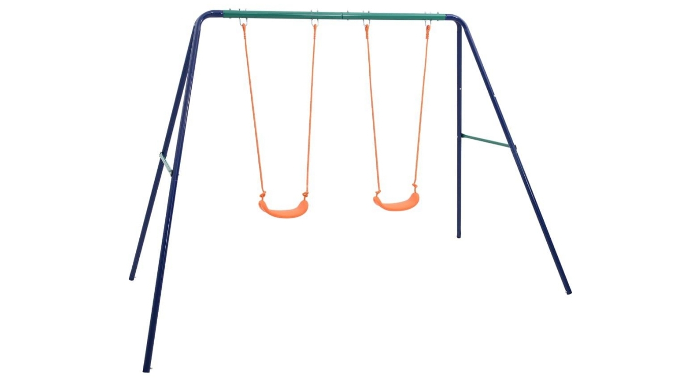 vidaXL Steel Swing Set with 2 Seats