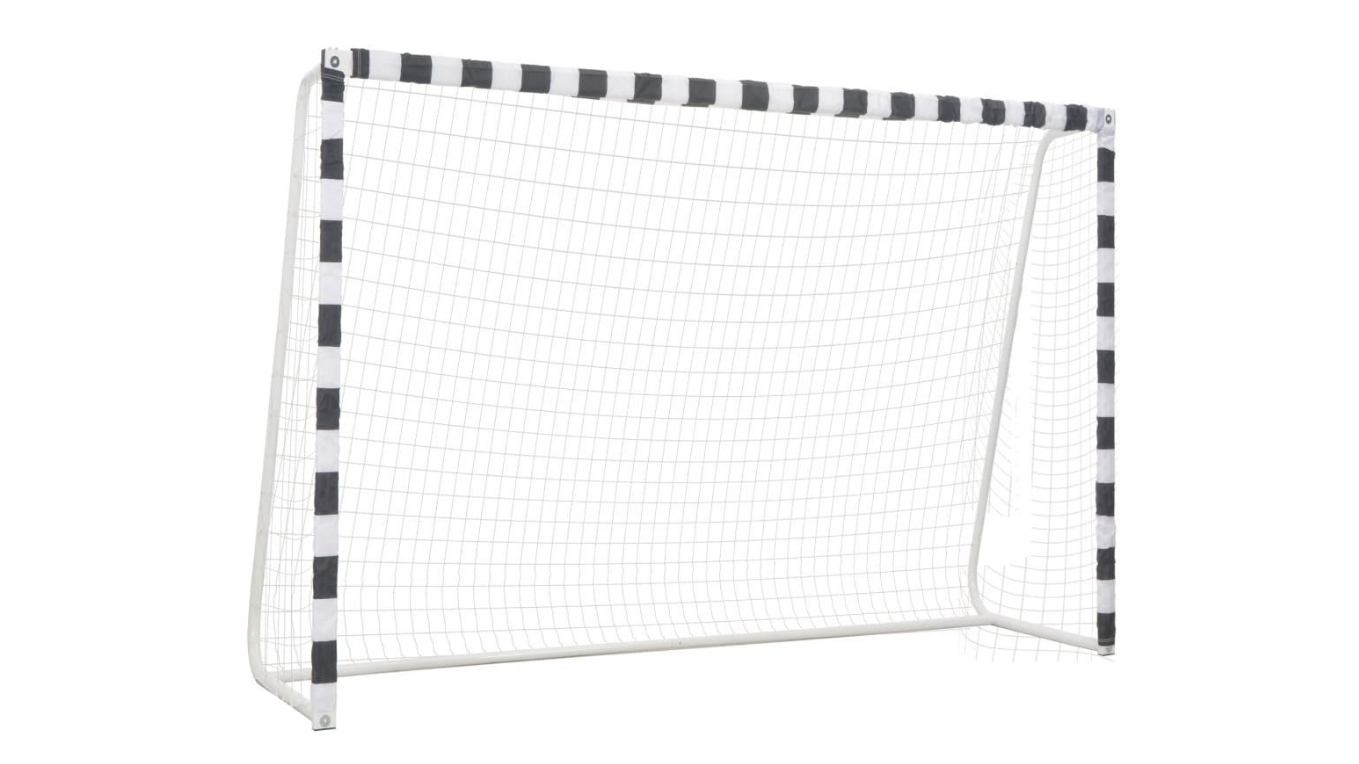 vidaXL 300 x 200 x 90cm Metal Soccer Goal - Black/White