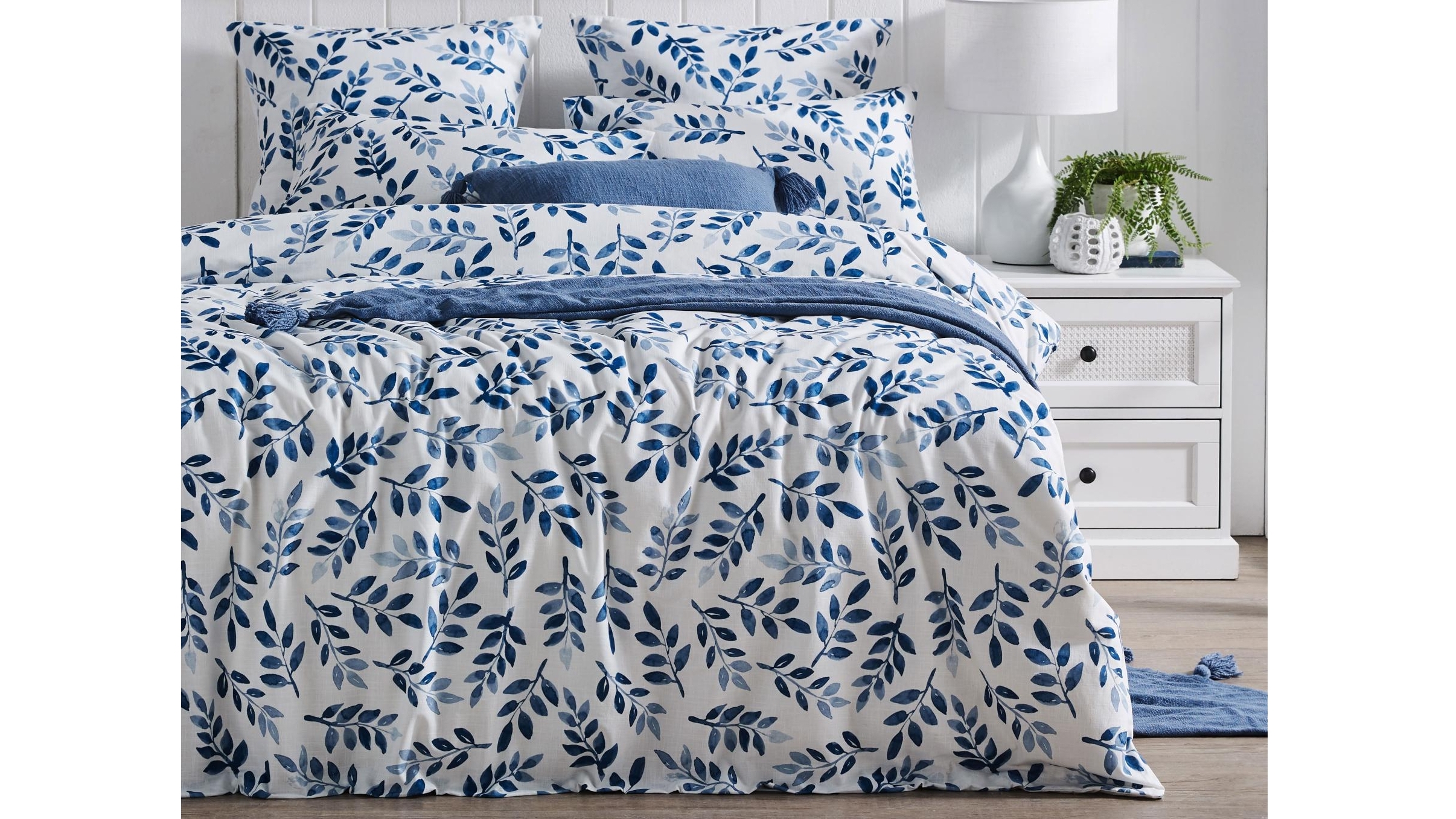 L'Avenue Enya Blue Quilt Cover Set Harvey Norman
