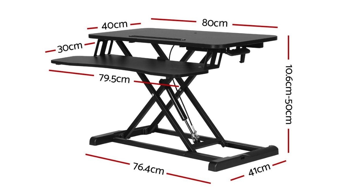 Artiss Standing Black Desk Riser | Harvey Norman