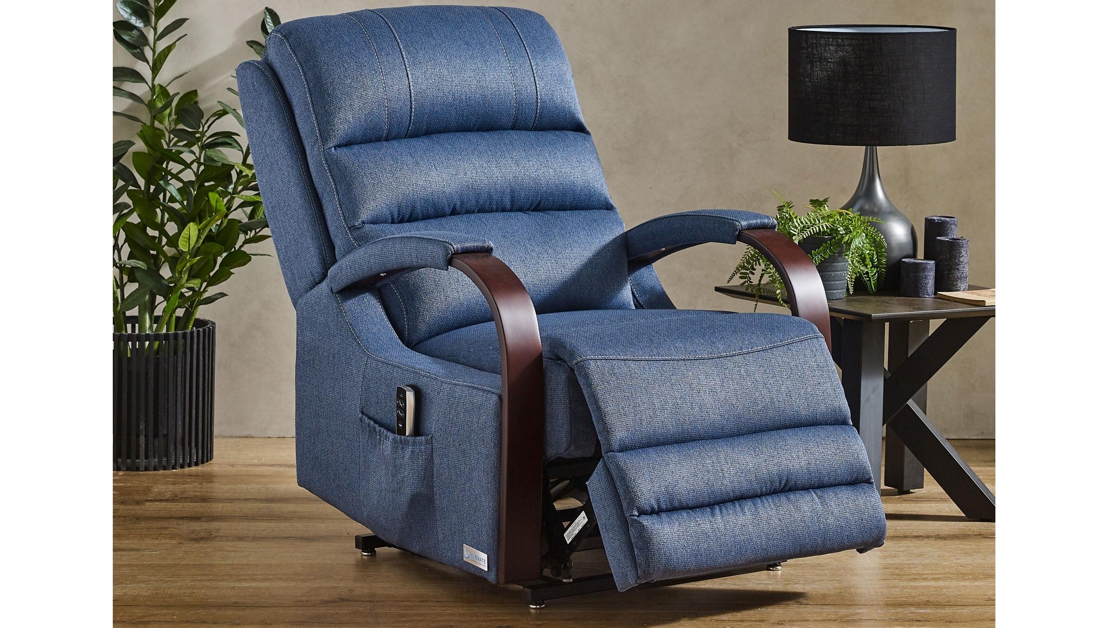 Kentucky Fabric Dual Motor Lift Chair Periwinkle Harvey Norman