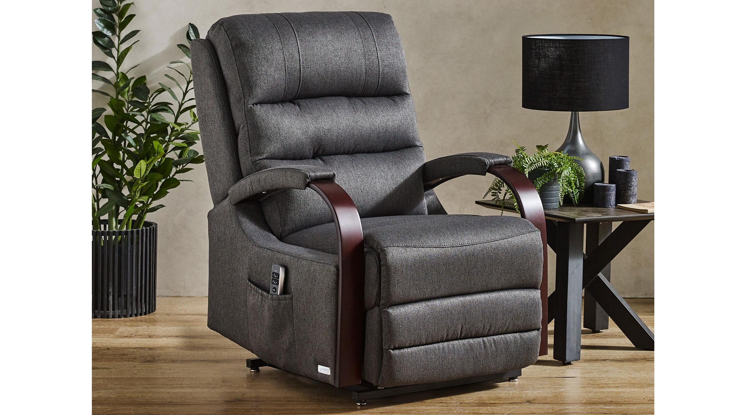 Kentucky Fabric Dual Motor Lift Chair - Granite