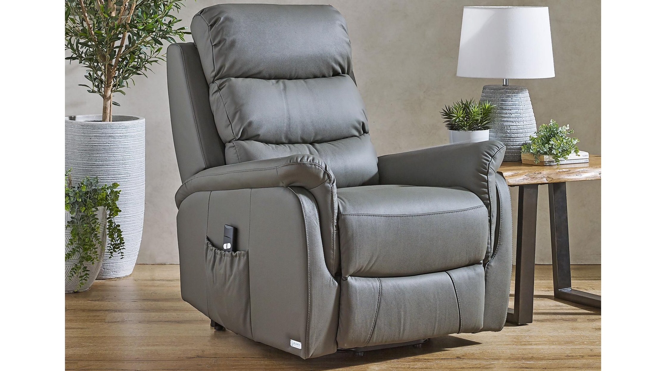 Nevada Leather Single Motor Lift Chair - Grey