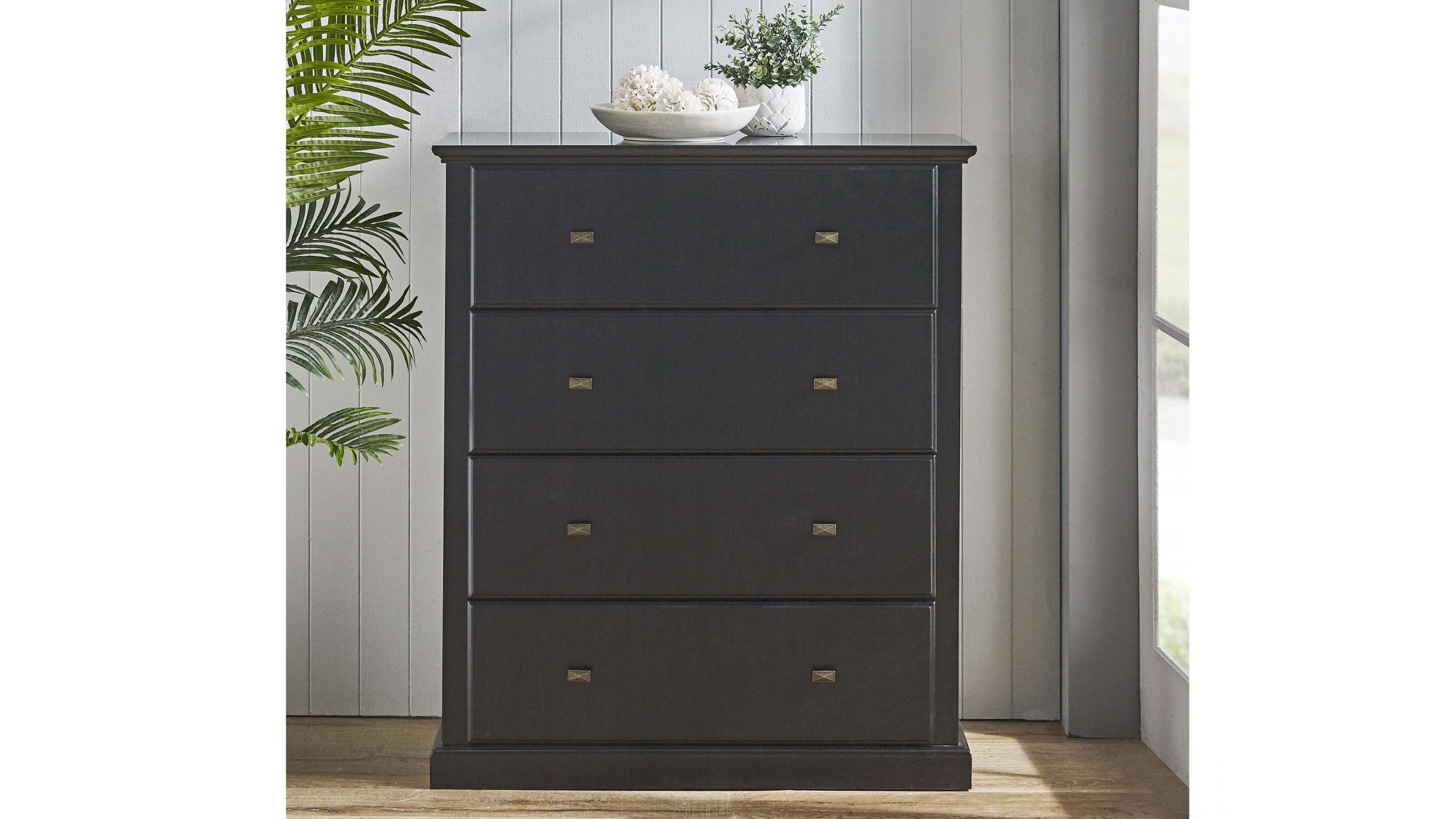 Boston 4-Drawer Tallboy - Black