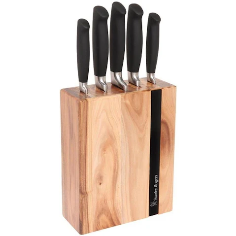 Stanley Rogers Black Flash Knife Block Set - 6 Piece