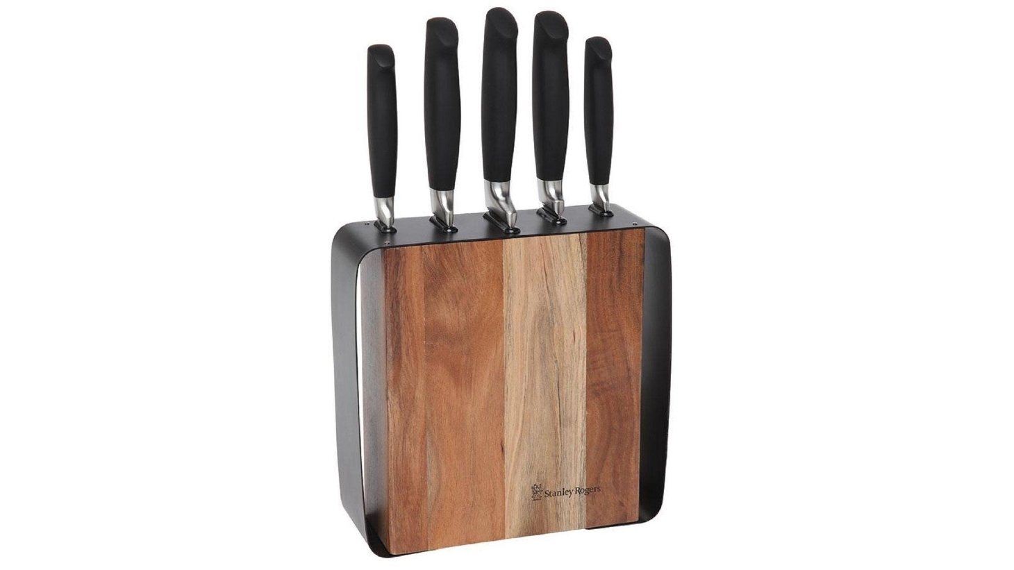 Stanley Rogers Framed Acacia Knife Block Set - 6 Piece