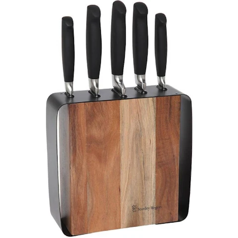 Stanley Rogers Framed Acacia Knife Block Set - 6 Piece