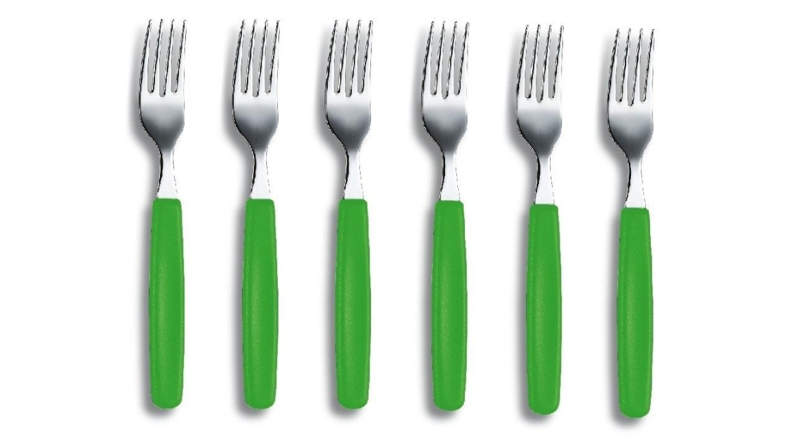 Victorinox Set of 6 Table Fork - Green