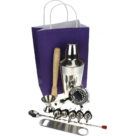 PurpleSpoilz 10 Piece SS Cocktail Shaker With Free Bar Blade
