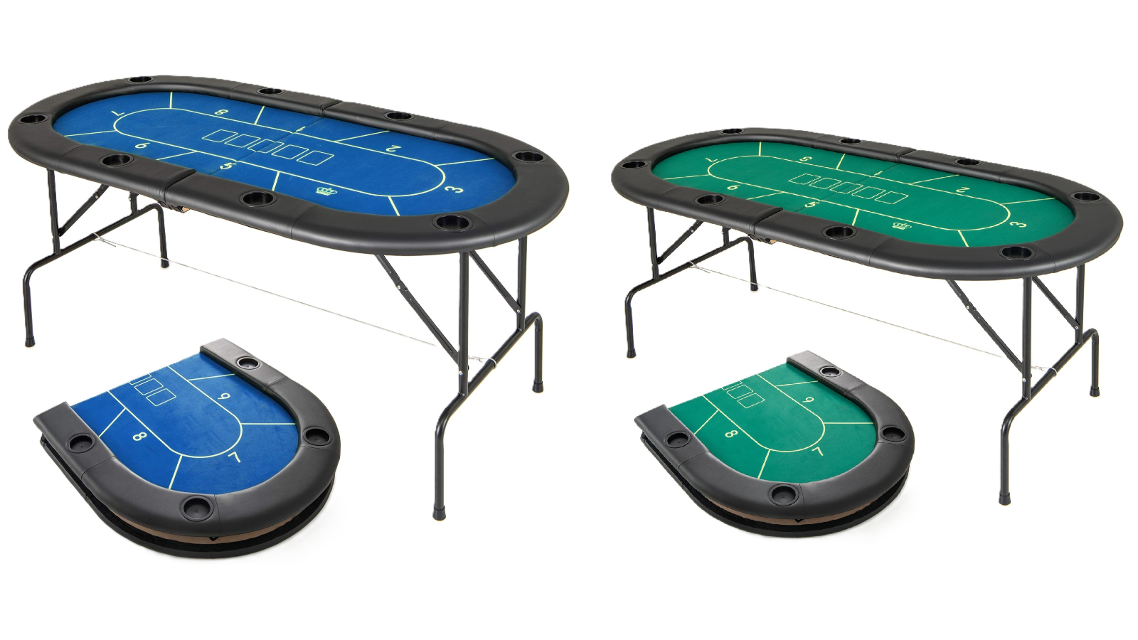 Costway 8-Player Folding Poker Table with Comfy Armrest
