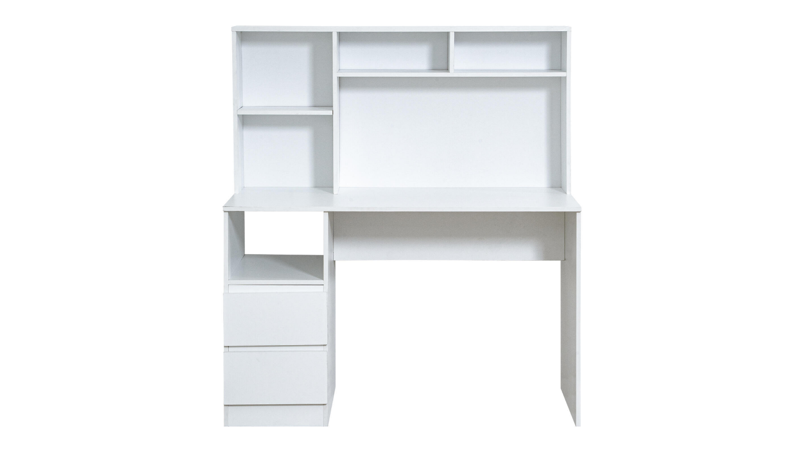 Calmare 2-Drawer Computer Study Desk with Power Cable Hole - White