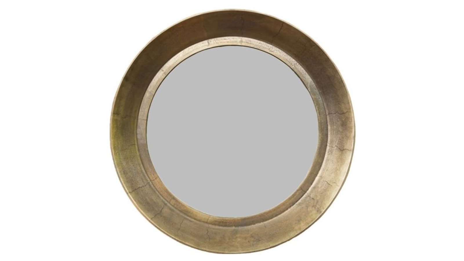 SSH Collection Zandra Antique Brass Wide Round Wall Mirror - 90cm