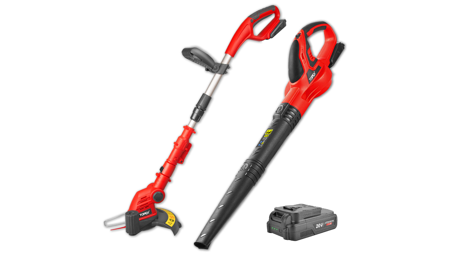 Topex 20V Cordless Blower and Grass Trimmer Combo Kit with Battery