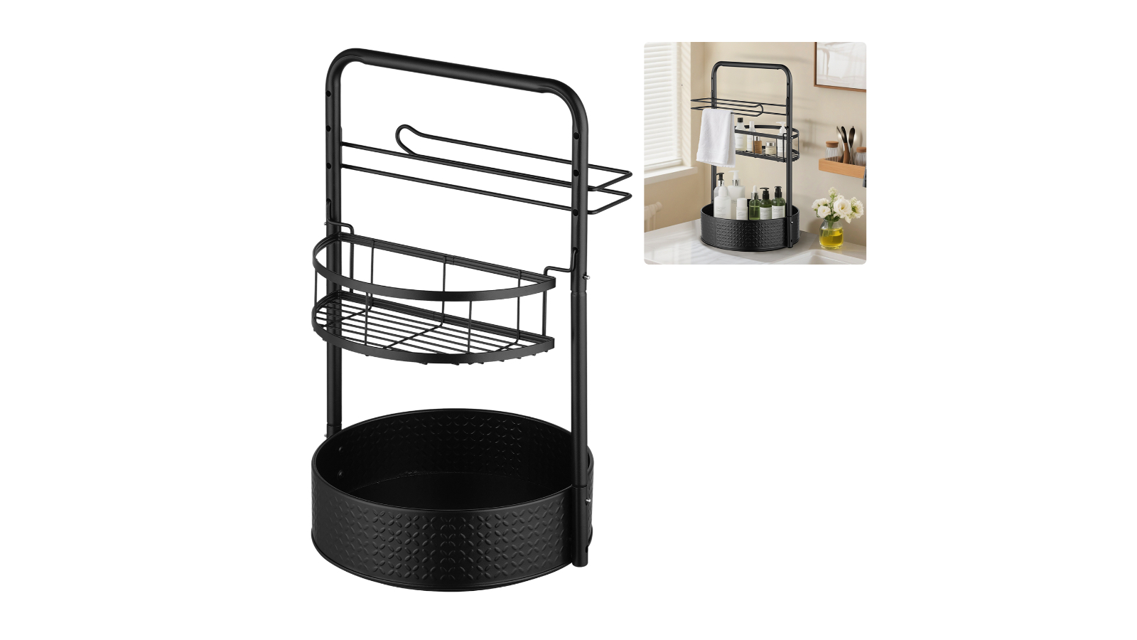2-Tier Rotating Spice Rack Organizer Adjustable Turntable for Kitchen Pantry Storage