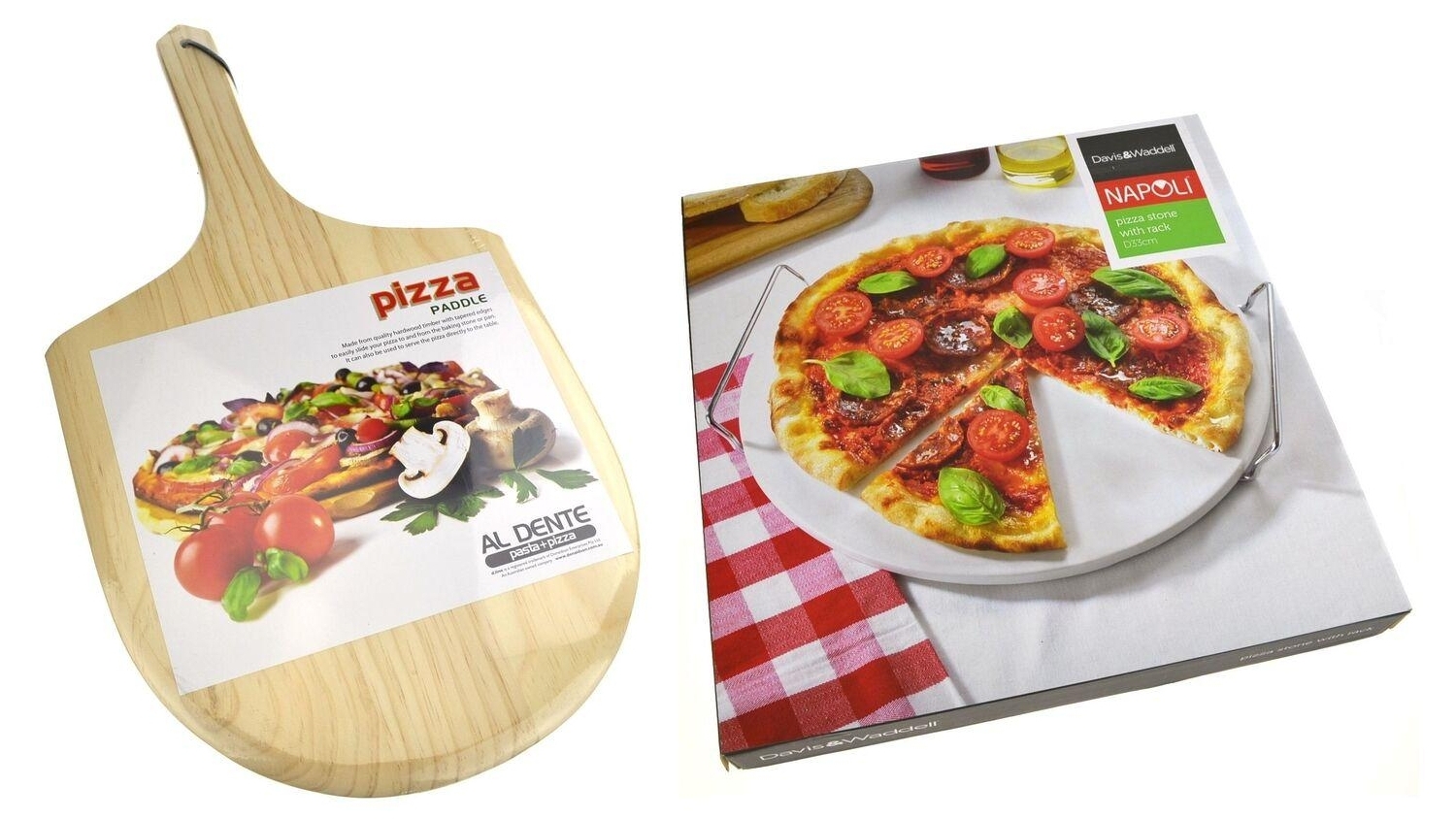 Pizza Combo Pack Pizza Stone + Serving Rack + Paddle -33cm