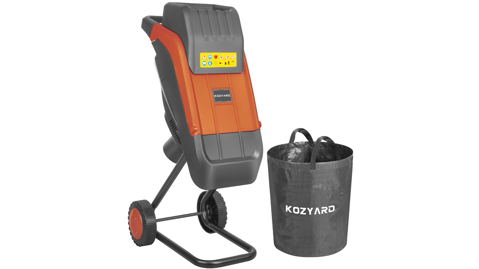 KOZYARD 2400W Electric Wood Chipper Garden Shredder with Collection Bag and Feed Baffle