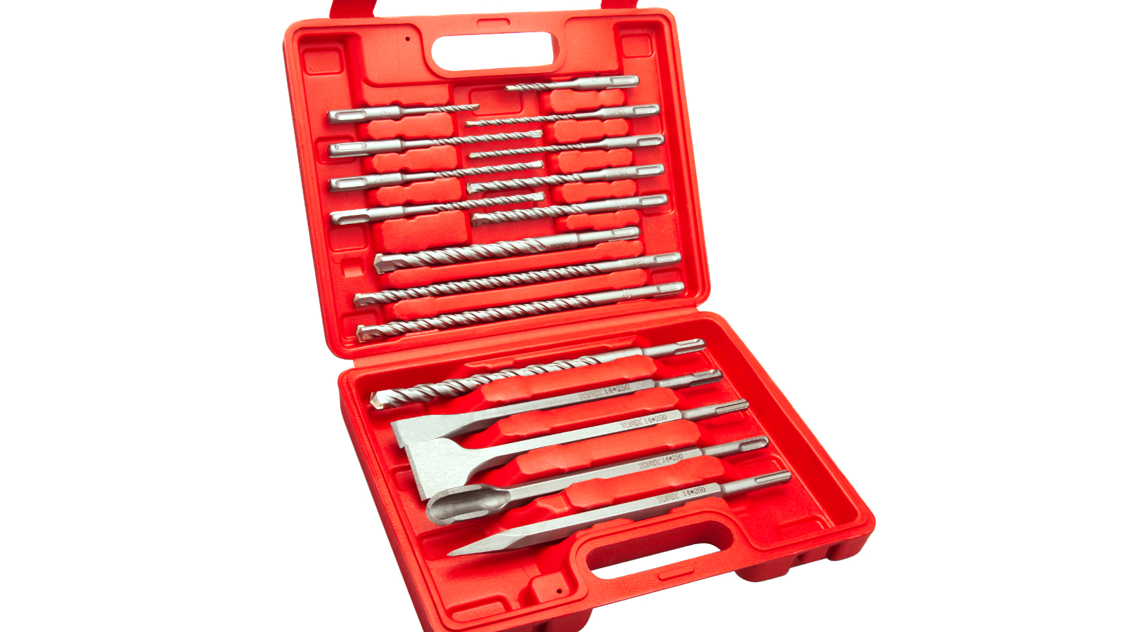 TOPEX 17 Piece SDS PLUS Rotary Hammer Drill Bits Set and Chisel Bits Hole Tool Set