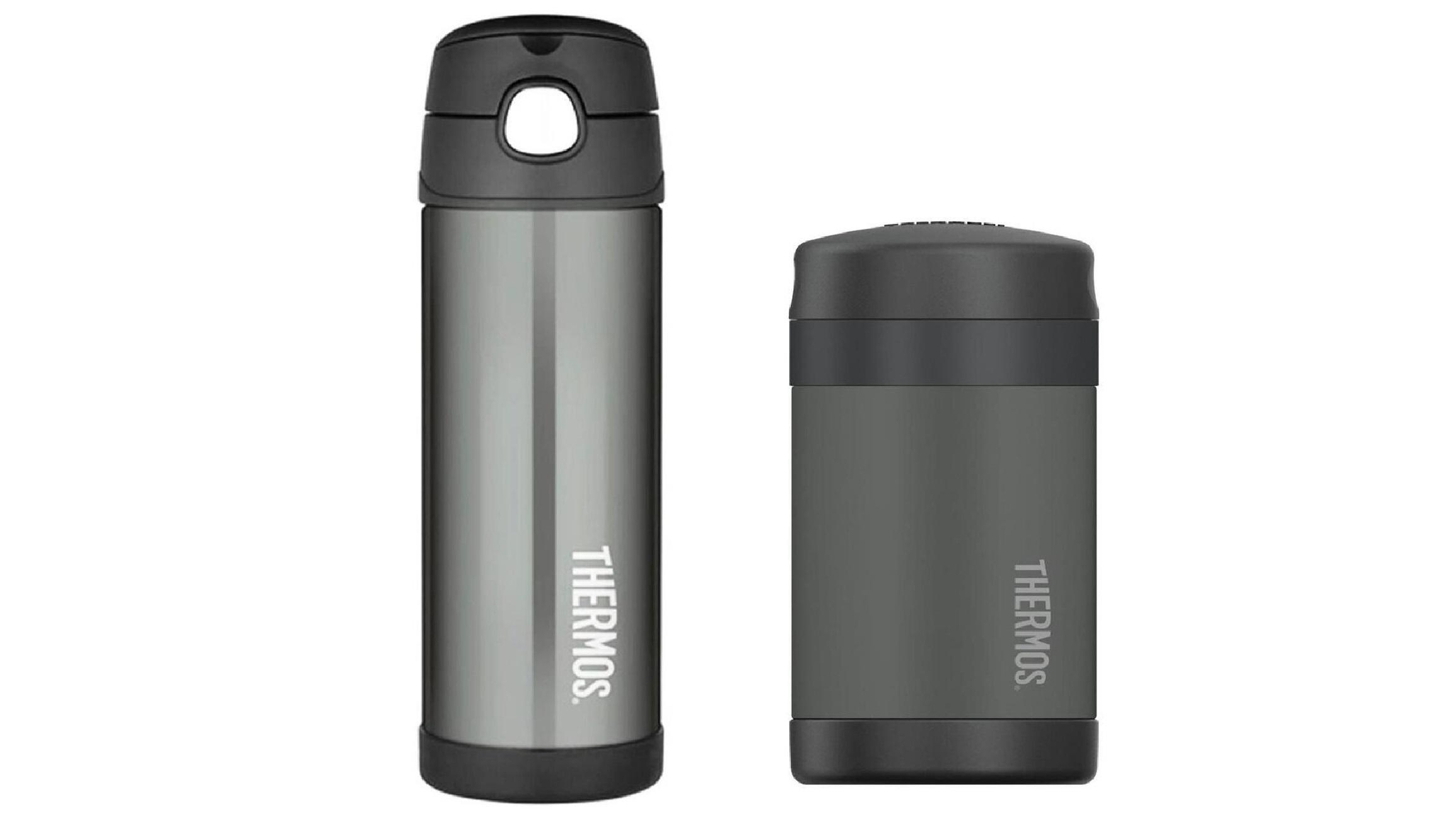 Thermos 470ml Food Jar and Bottle Combo - Charcoal