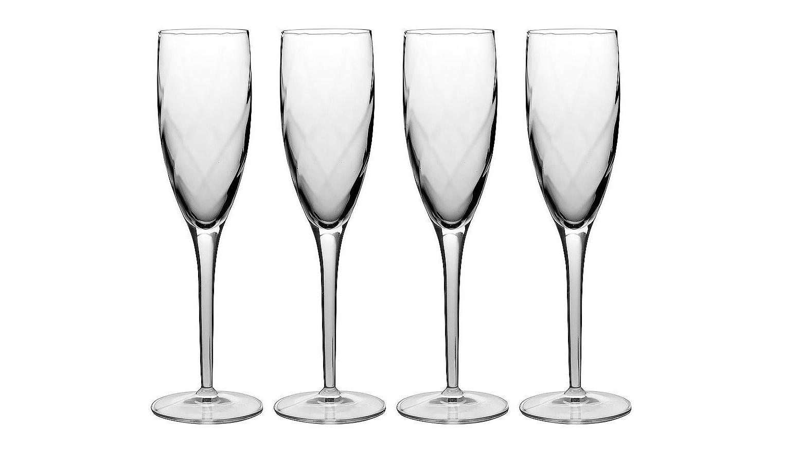 Luigi Bormioli Set of 4 Canaletto Champagne Glasses - 195ml
