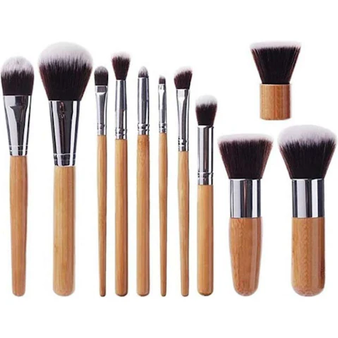 TODO Professional Synthetic Fiber Bamboo Handle 11 Piece Makeup Brush Set