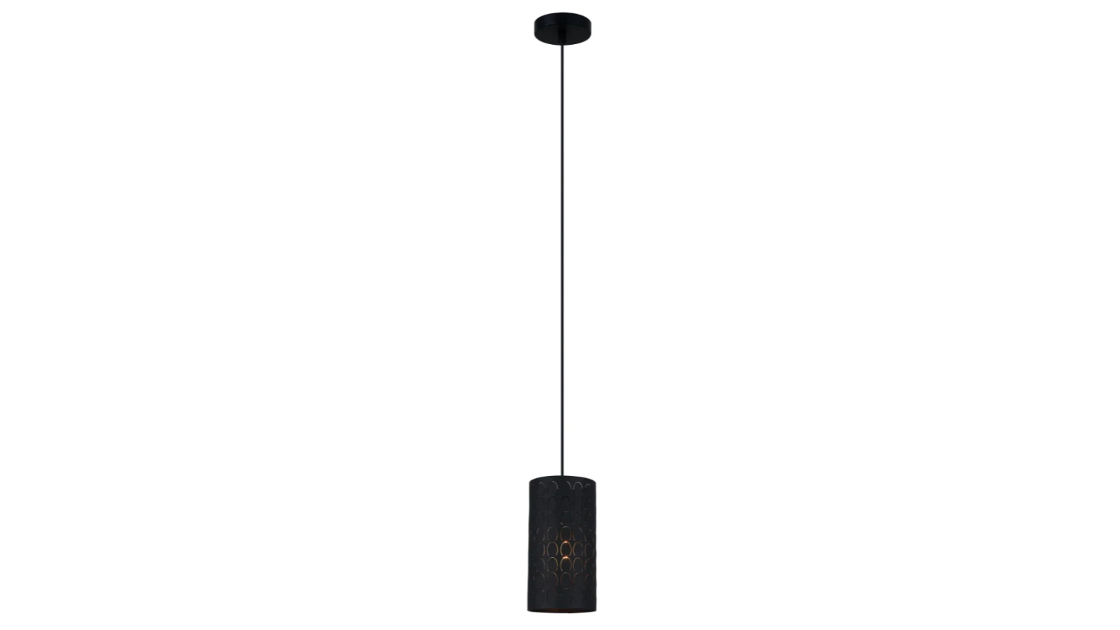 Modello Modern Embossed Oblong Pendant Light - Black