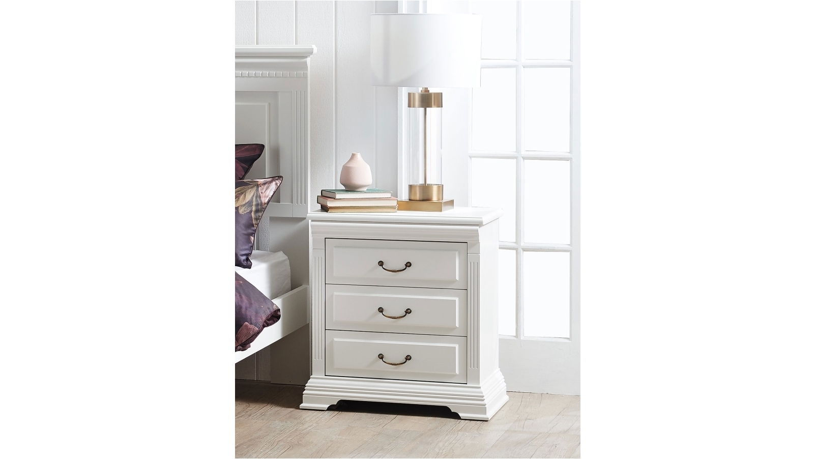 Victoria 3 Drawer Bedside Table Harvey Norman