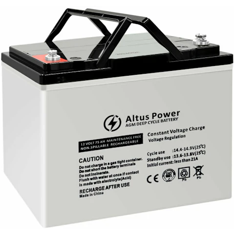 Altus 12V 75AH AGM Battery Deep Cycle SLA Lead Acid Battery